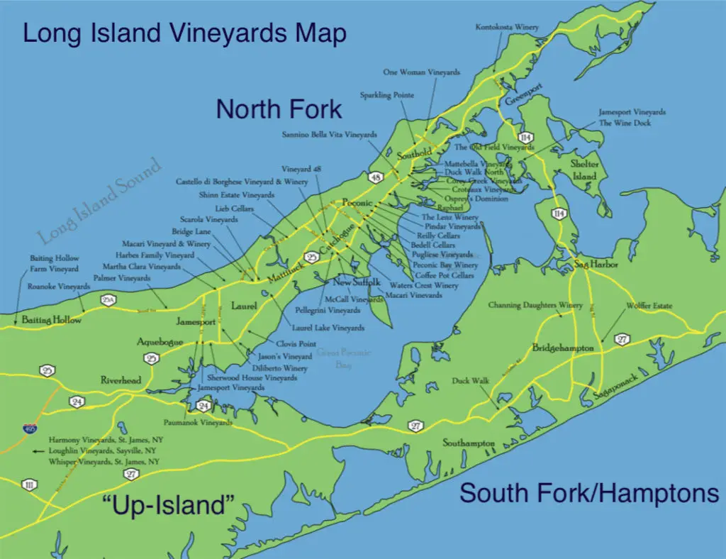 long island vineyards map